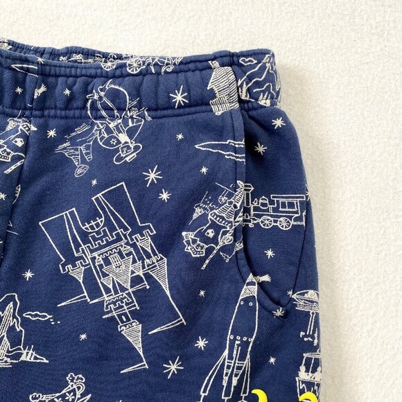 Disney 100 Disneyland Resort Sweat Pants Adult Unisex size XS Blue Yellow - Picture 7 of 13